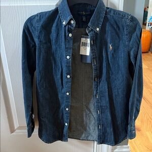 Girls brand new Ralph Lauren Dark Blue Denim Shirt